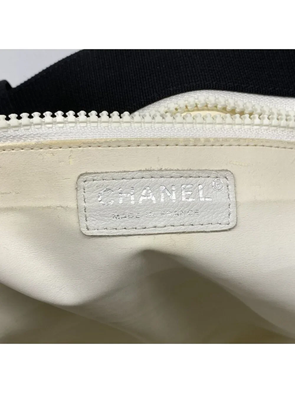 Chanel Tote Bag Canvas Navy Silver